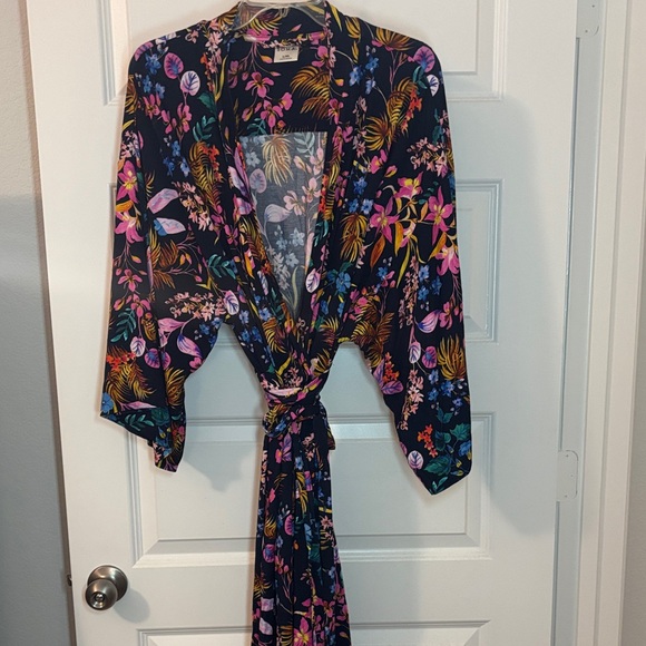 Soma Other - Soma Cool Nights kimono-style wrap robe Blooming Tropical Navy pattern SZ L/XL